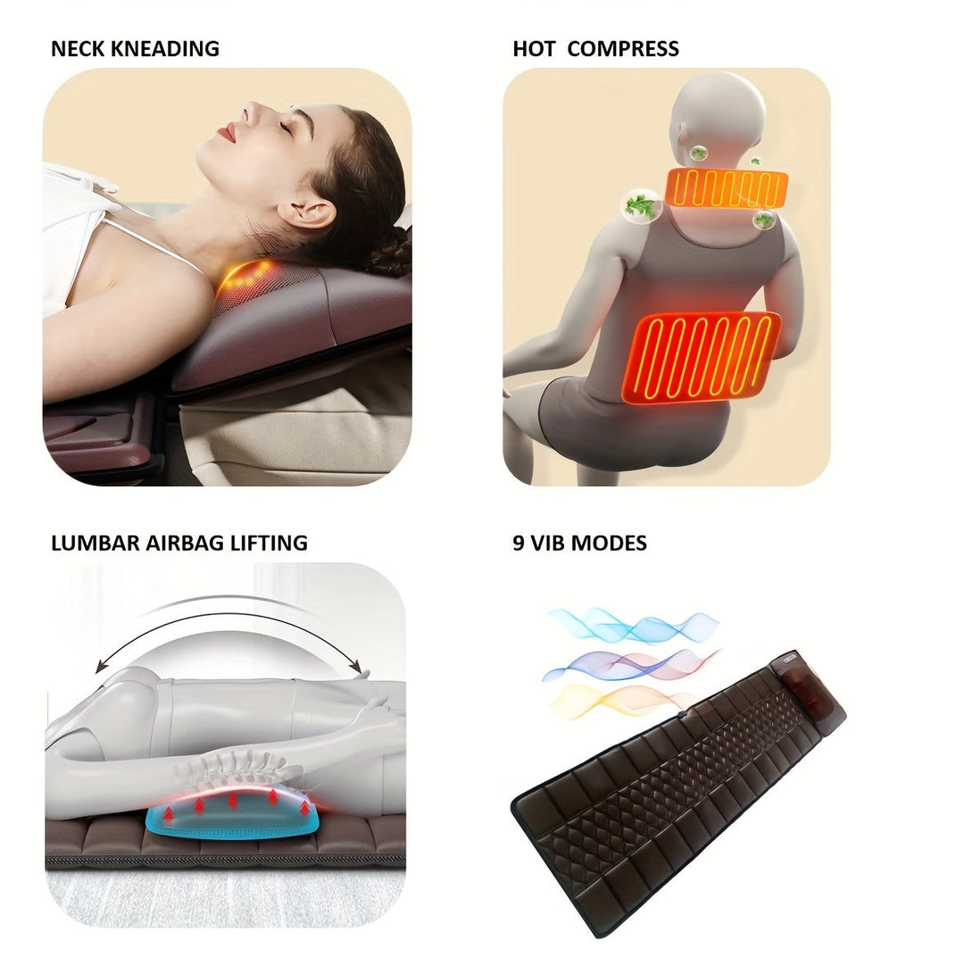 Advanced full body massage mattress with heat and vibration for ultimate relaxation and muscle tension relief.