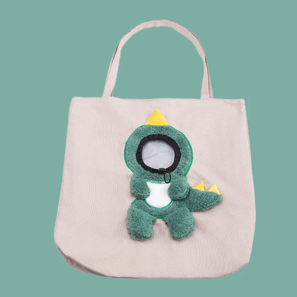 Funny animal plush pet carrier bag, designed for small dogs & cats, perfect as a portable car travel pet accessory.