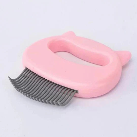 Blue gentle grooming brush for cats, an essential pet supply for healthy coats and fur management.