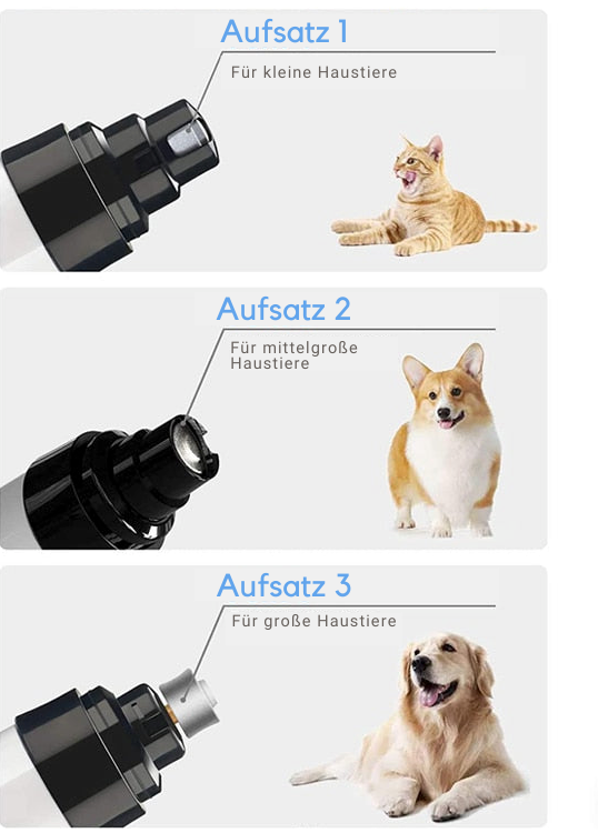 Stress-free dog nail grinder. Gentle electric claw trimmer ensures safe pet paw care & professional grooming for your dog.