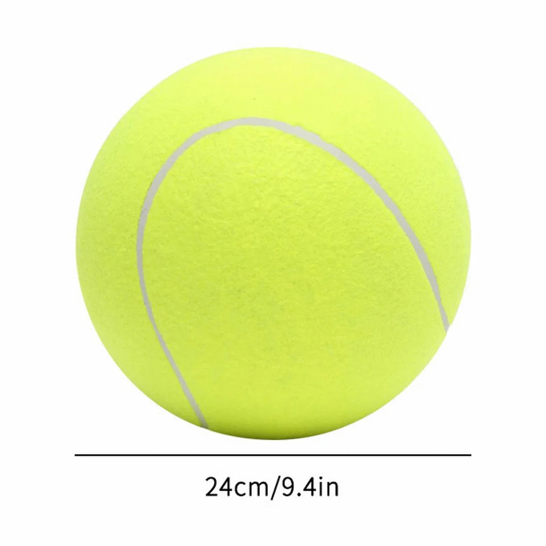 Durable giant tennis ball dog toy for interactive outdoor play, suitable for active dogs & entertainment.