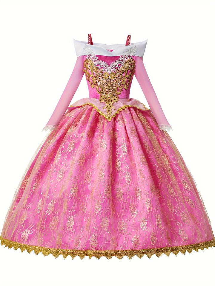 Sparkling Girls' Princess Costume, a beautiful dream dress-up outfit for kids' magical adventures and parties.