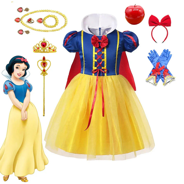Snow White themed princess dress for girls, perfect for Halloween parties and role play.