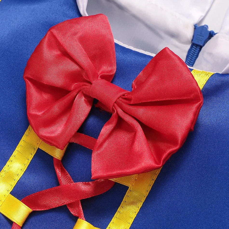Snow White girls' party dress costume, ideal for birthday celebrations or themed events.