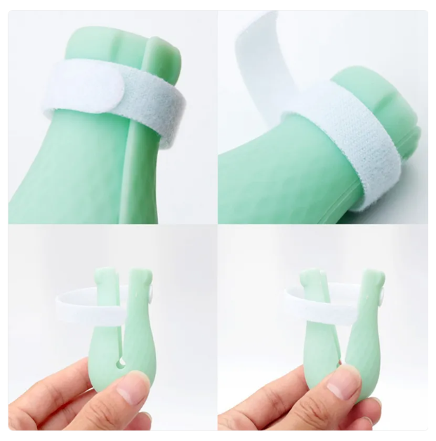 Green cat claw covers (4 pcs) ensure stress-free grooming & protect furniture from scratches.