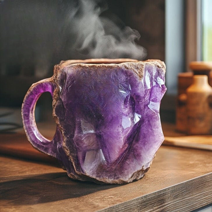 Enjoy coffee or tea in this elegant handcrafted crystal insulated mug. Microwave & dishwasher safe kitchen essential.