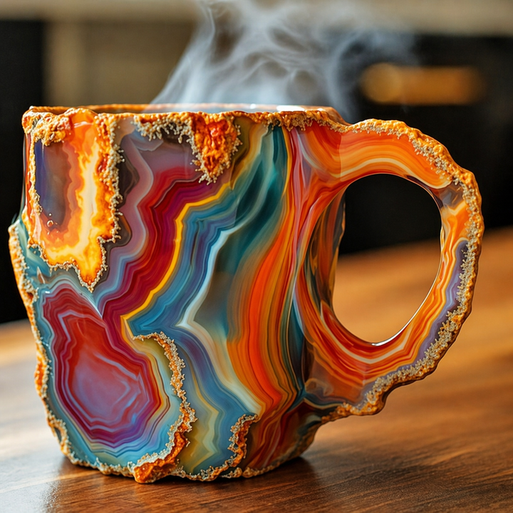 Stay refreshed with this durable, insulated handcrafted crystal mug. Microwave safe for coffee, tea & hot beverages.