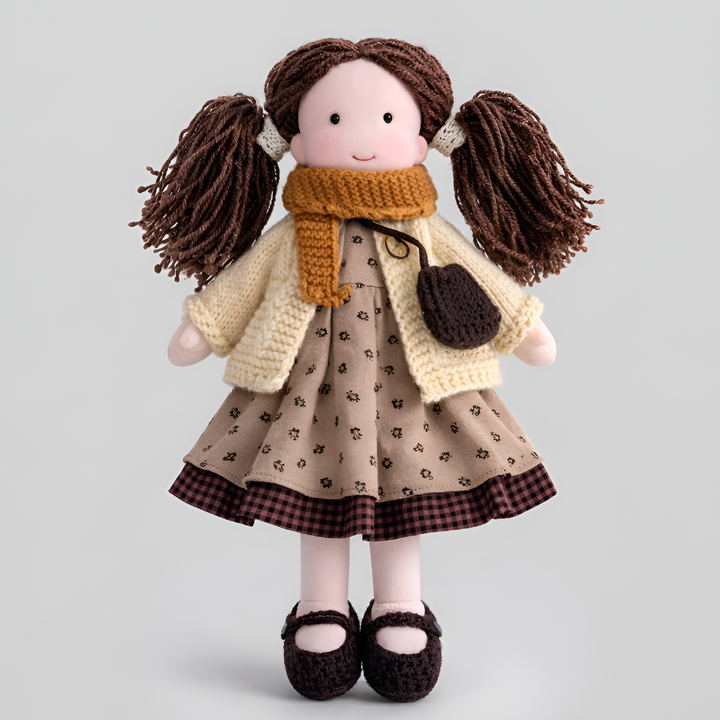 Soft & natural handmade Waldorf doll. Cuddly children's toy, fostering imaginative play with cotton & wool.