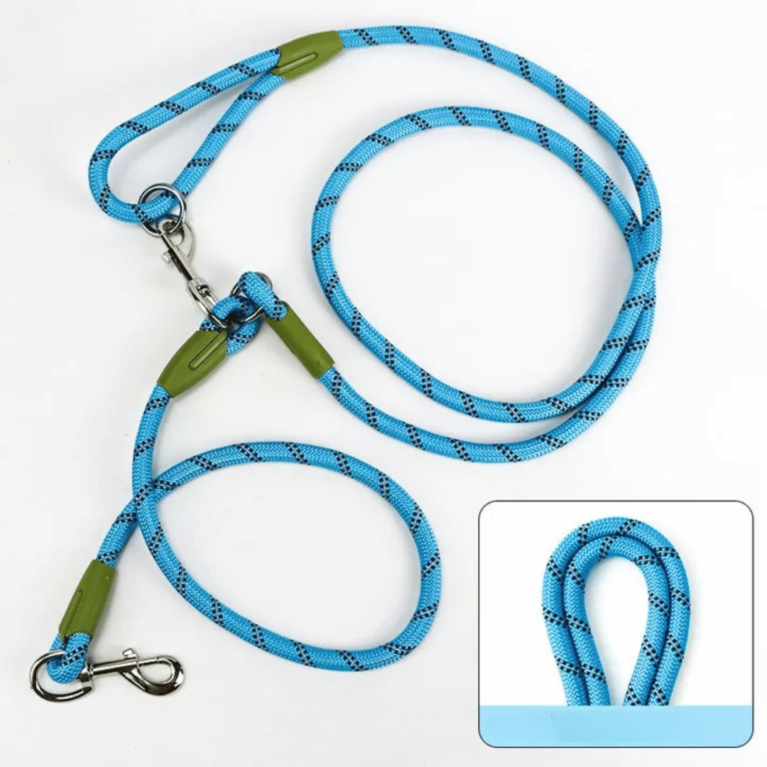 Jogging dog leash, reflective for night walks, hands-free design.