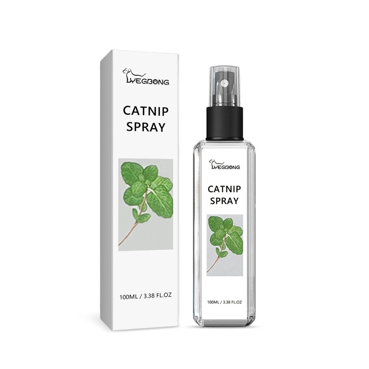 Feline enjoying the calming effects of silvervine cat spray, promoting relaxation and happy cat behavior.
