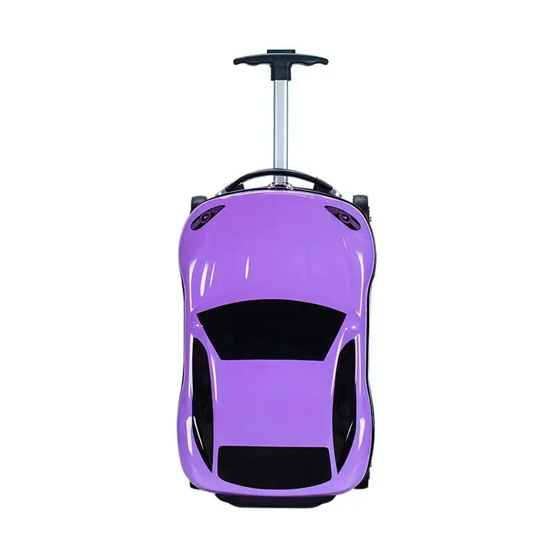 Kids' ride-on car suitcase. Hard-shell luggage for toddler travel, featuring a fun design & smooth spinner wheels.