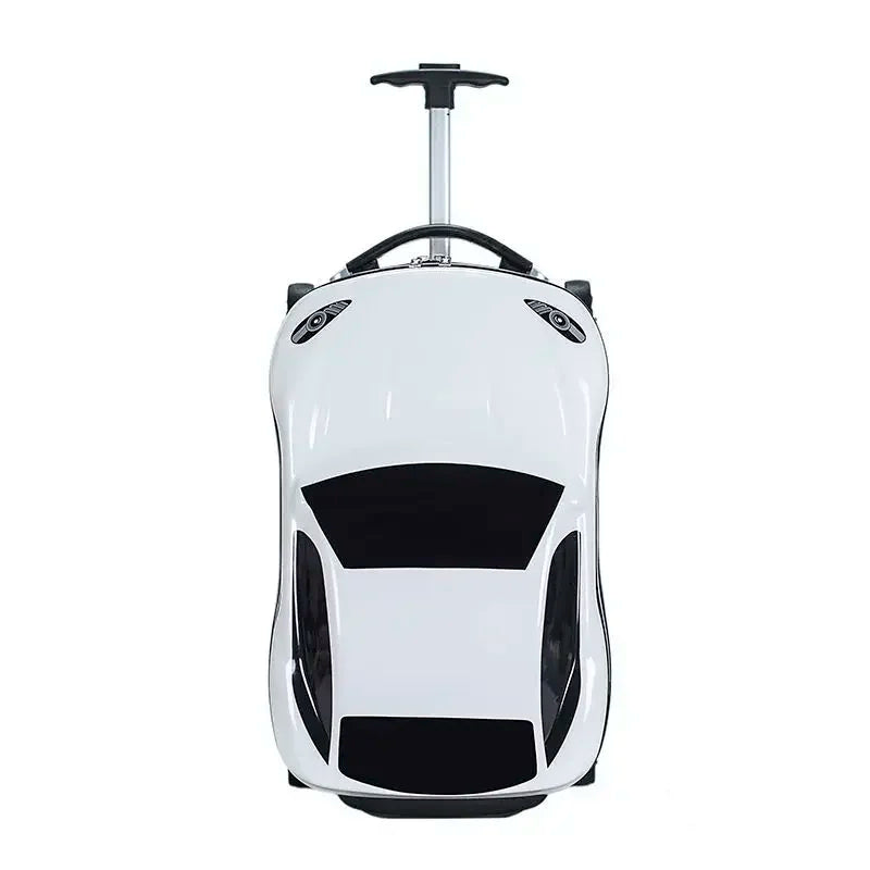 Playful car ride-on suitcase, a hard-shell kids' travel bag. Doubles as a toy, great for toddlers & carry-on.