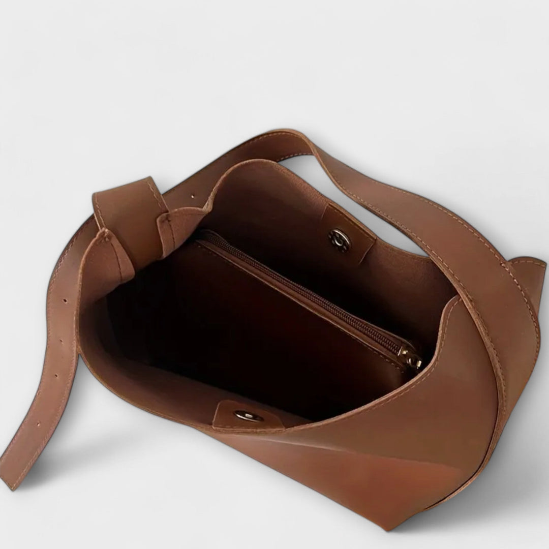 Harper women's everyday shoulder bag in a classic color, emphasizing its practical yet chic appeal.