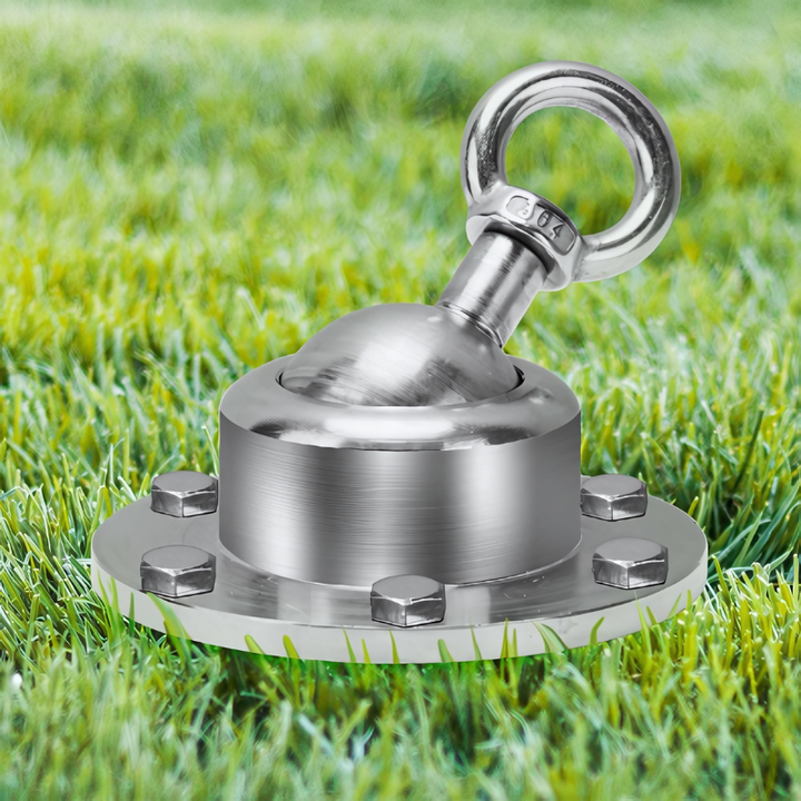 Heavy-duty dog anchor for large dogs, ensuring tangle-free pet tie-out and outdoor canine safety in your yard.