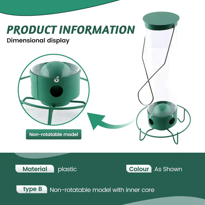 Garden bird feeder with heavy-duty metal construction, keeps squirrels out effectively.
