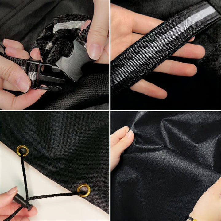 Round heavy-duty patio furniture cover, weather-resistant material for garden outdoor protection.