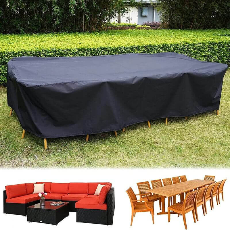 Heavy duty waterproof cover for outdoor patio furniture protection.