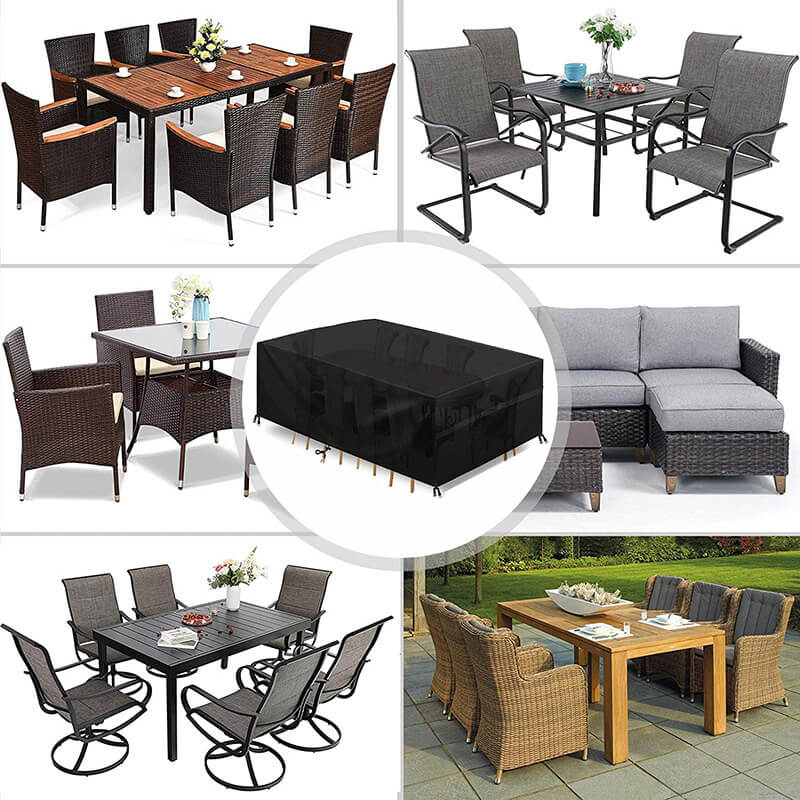 Durable weather-resistant cover protecting garden furniture from rain & sun.