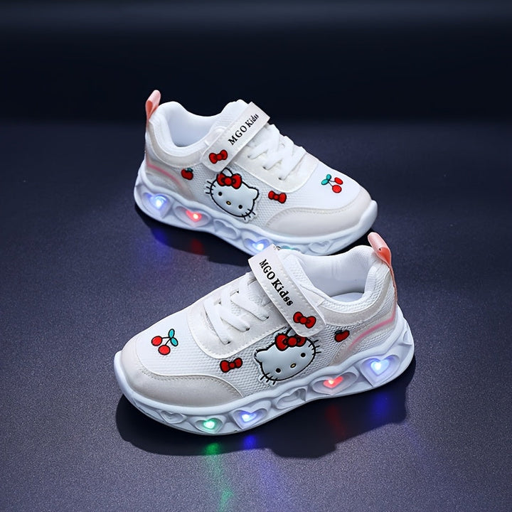 Active kids' Hello Kitty light-up sneakers, comfortable, breathable, and easy to wear for all adventures.