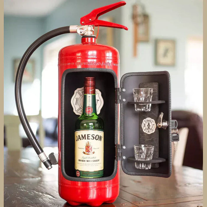 Unique gift: HiddenFlame Secret Bar for discreet drink storage. Essential bar accessory for man cave or home bar.