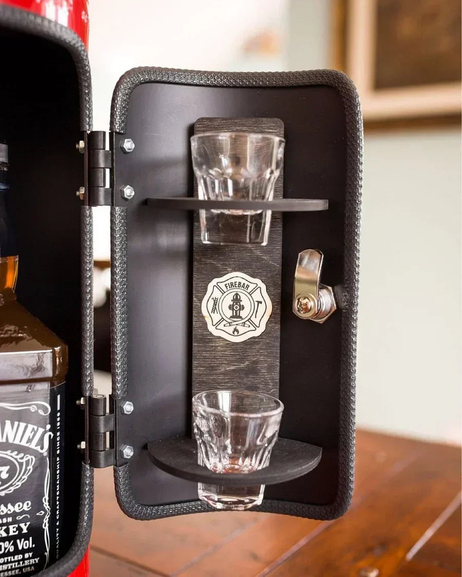 Sophisticated HiddenFlame Secret Bar, providing hidden drink storage. Enhance your home bar with this unique accessory.