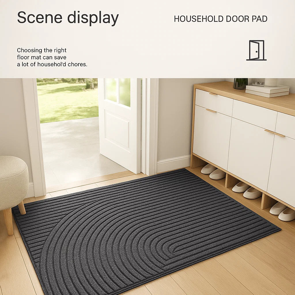 Durable indoor door mat, non-slip, heavy-duty, perfect for entryway and trapping dirt, all-weather.