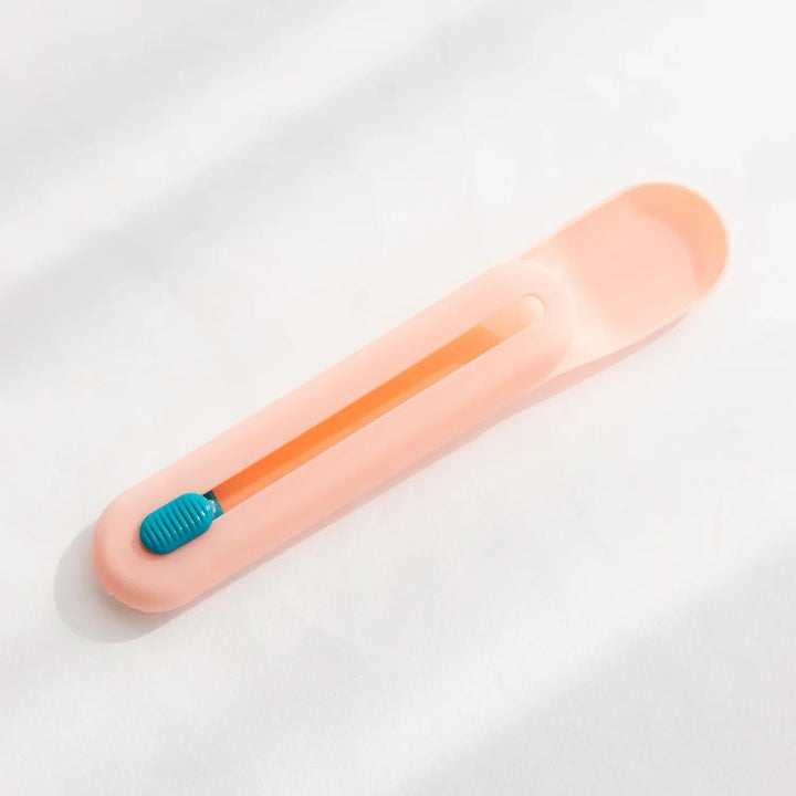 Pet feeding spoon with slider for precise wet food portions. Great for cat & dog food or administering medicine.