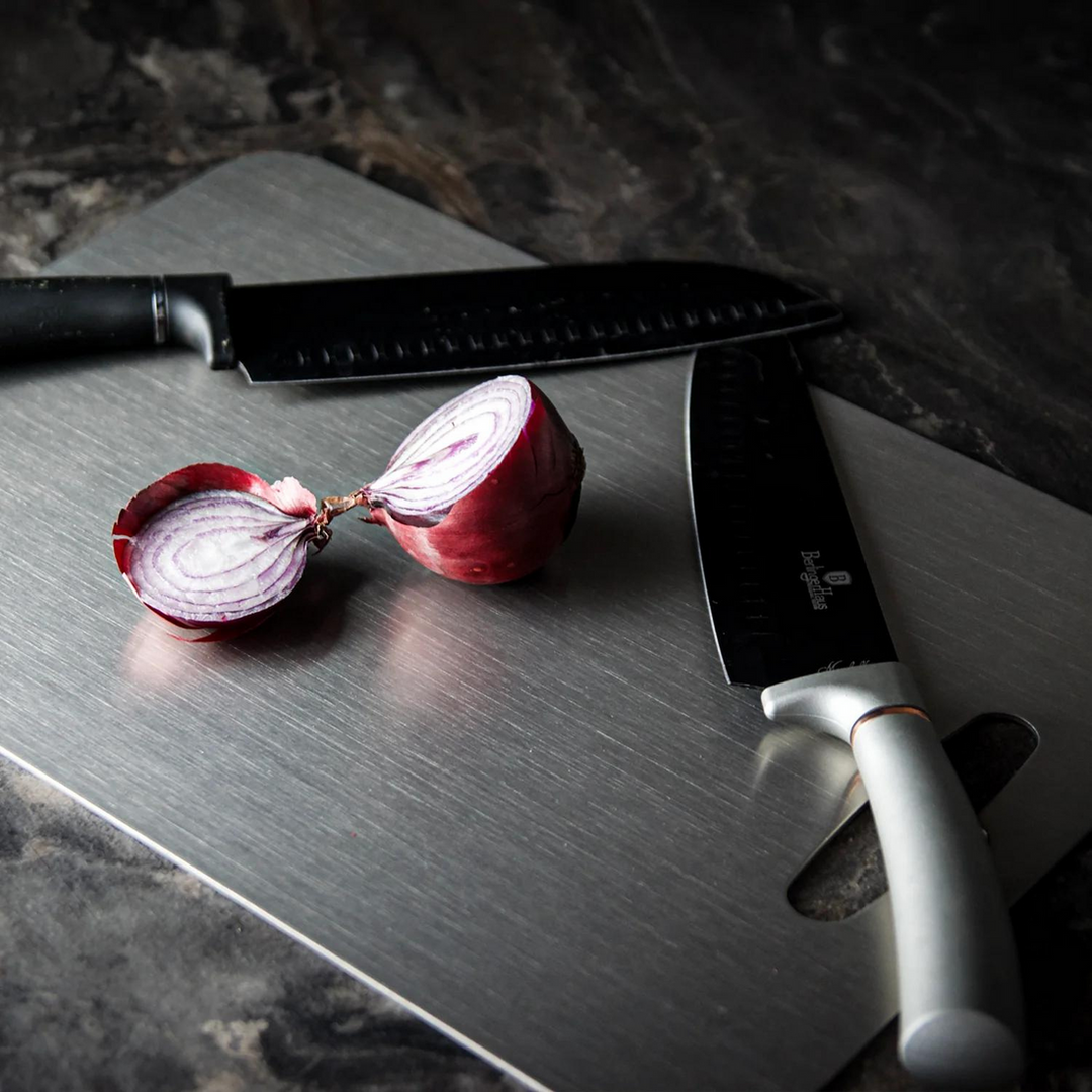Premium titanium cutting board, a lightweight chef tool essential for modern hygienic kitchens.