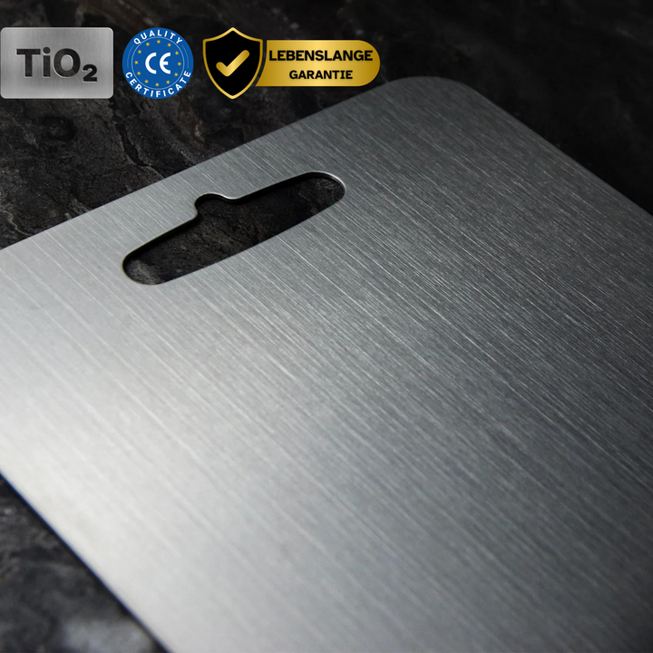 High-quality titanium cutting board, a premium kitchenware item for professional and home use.