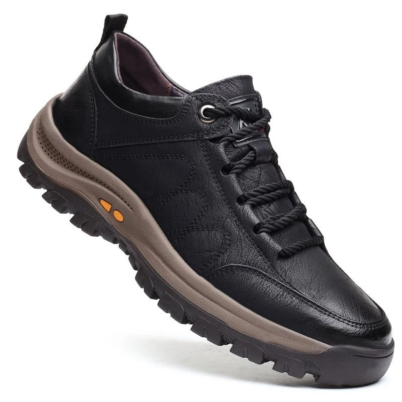 Men's rugged textured low top lace-up shoes. Casual everyday footwear with a comfortable design.
