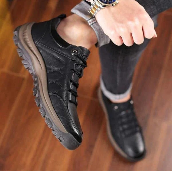 Textured rugged men's low top lace-up shoes. Modern men's style, offering durability & everyday comfort.