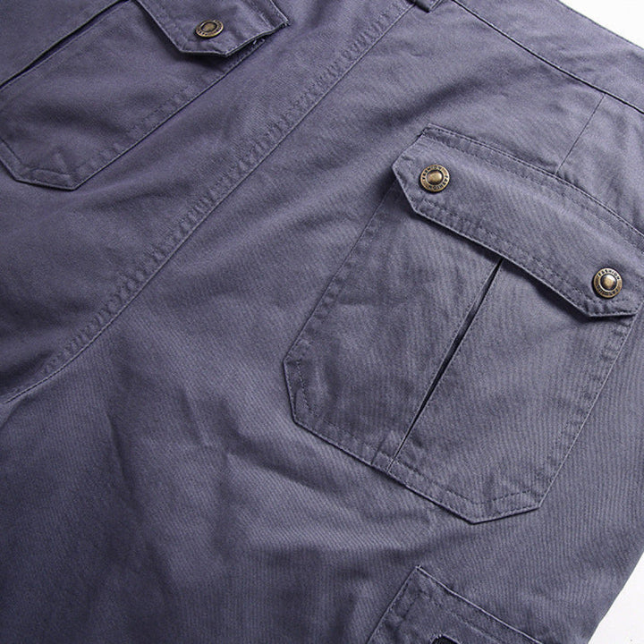 Rugged men's tactical cargo shorts, designed for ultimate comfort during outdoor adventures & summer hikes.