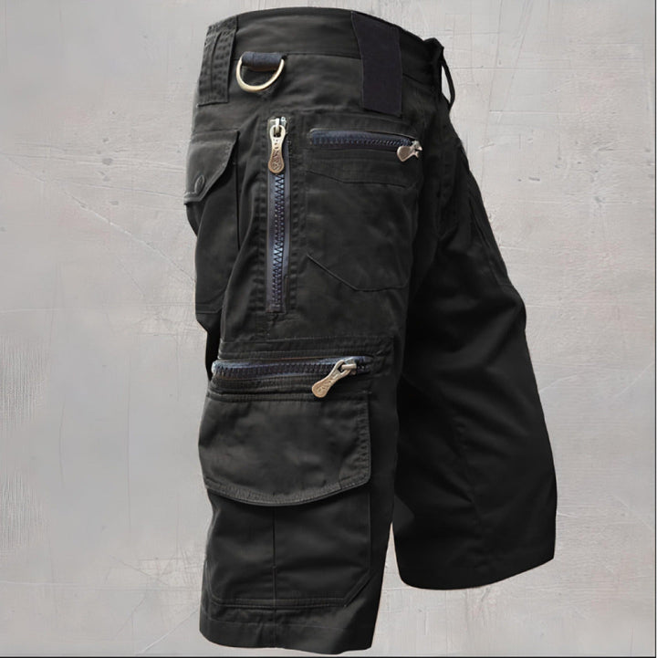 Men's hiking cargo shorts, breathable and comfortable for summer outdoor adventures and casual wear.