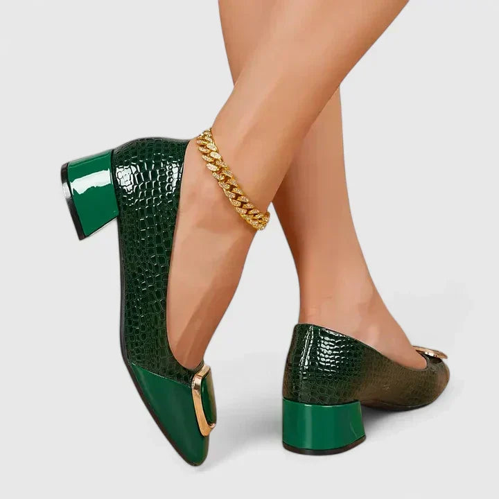 Versatile women's block heel loafers, ideal for elegant casual and formal outfits.