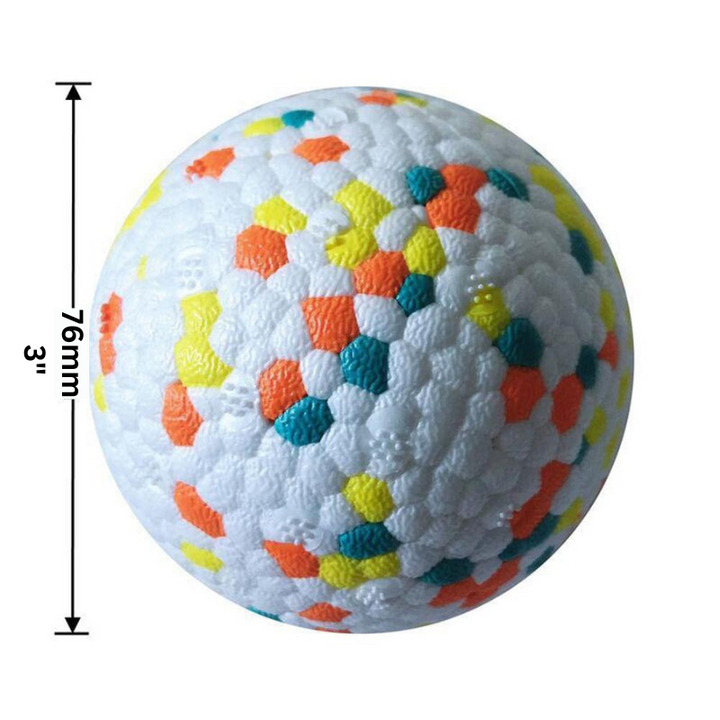 Tough chewer dog toy: durable, non-toxic rubber pet ball for interactive play & improved dental health. Long-lasting fun.
