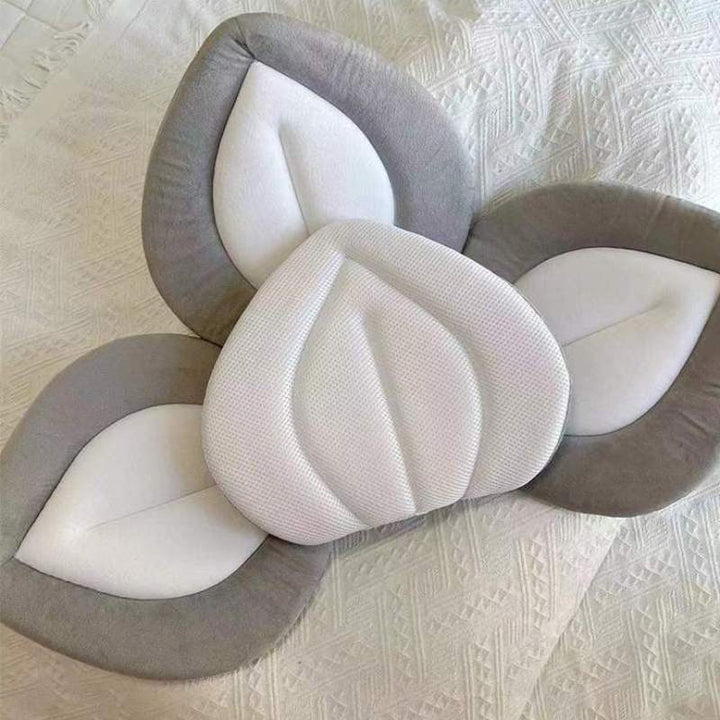 Cozy & safe Infant Blooming Bath Flower Seat. Plush bath support for newborns, ensuring comfortable baby bathing.