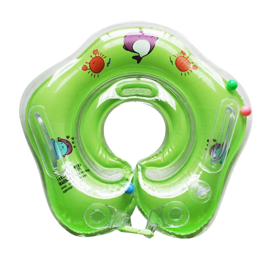Toddler's water safety neck float, a pool accessory with double air chambers for secure enjoyment.