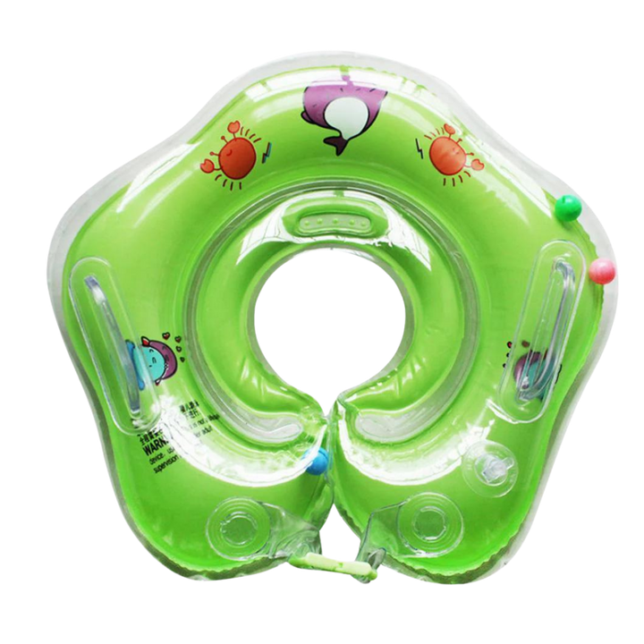 Toddler's water safety neck float, a pool accessory with double air chambers for secure enjoyment.