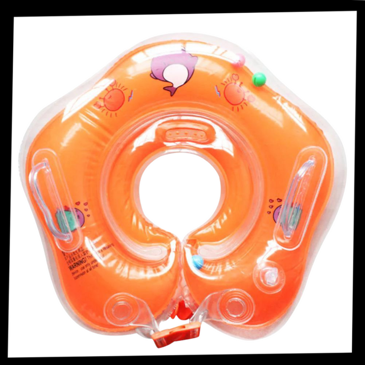 Baby swim training aid: comfortable neck float with secure double air chambers for little ones.