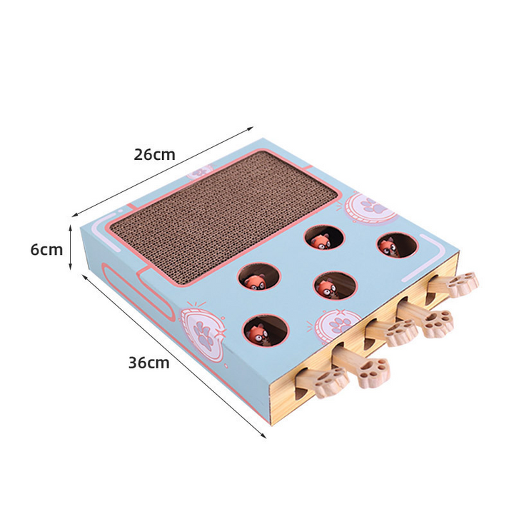 Durable 3-in-1 cat activity center & scratcher with sisal pad & hideaway spots for interactive feline fun.