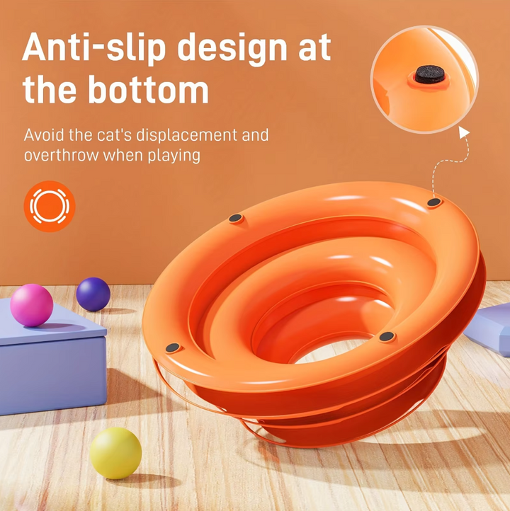 Keep your cat entertained with this interactive 3-tier play tower. Multi-level cat ball toy for active felines & kittens.