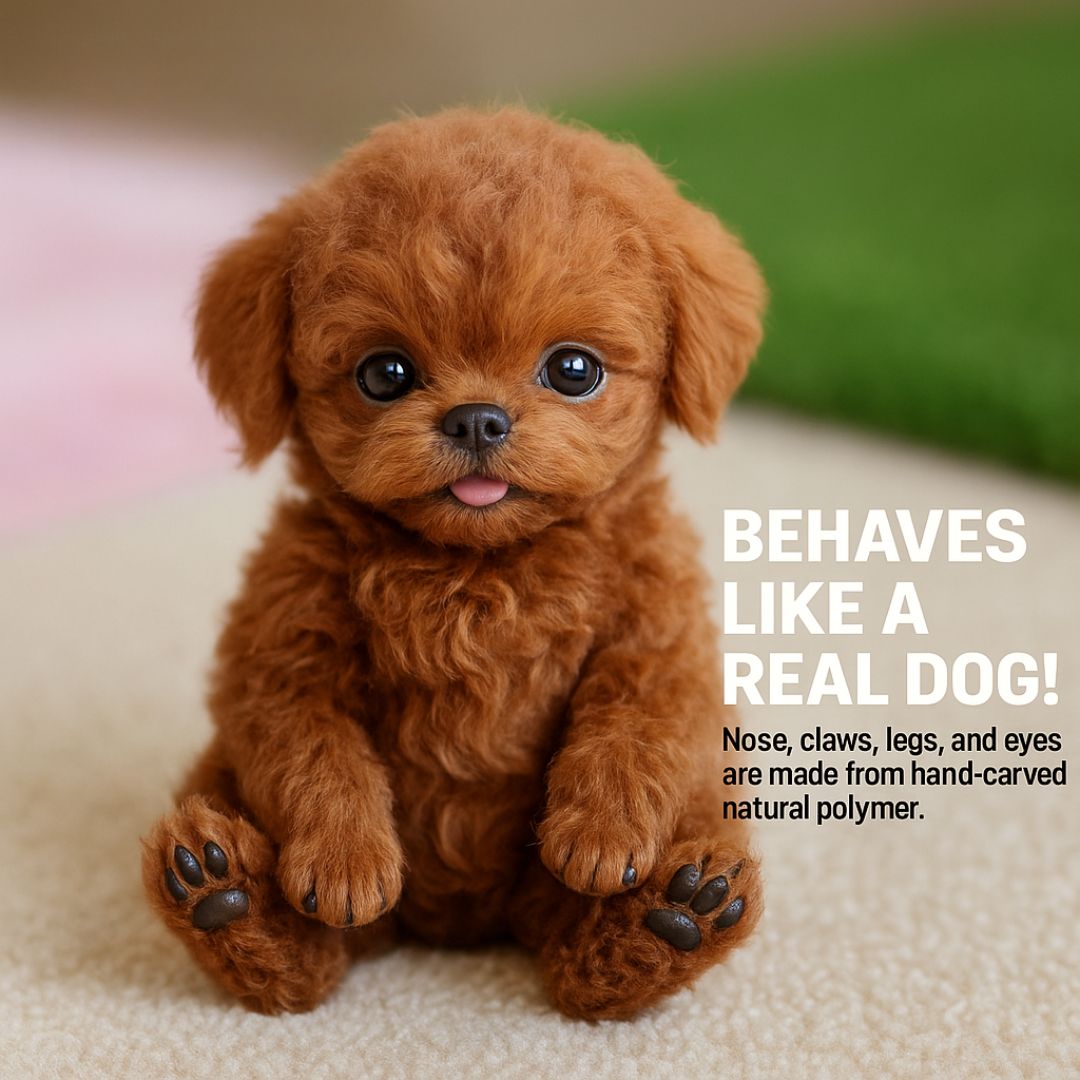 Kids' interactive electronic dog, a lifelike robot puppy companion in brown & white for engaging playtime.