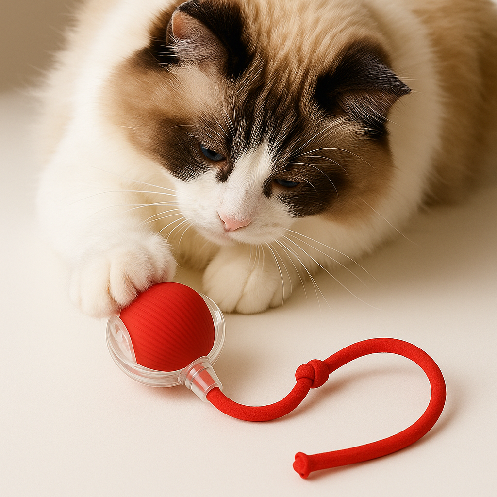 Interactive cat chaser toy for indoor pet exercise & mental stimulation. USB rechargeable, automatic fun for felines.