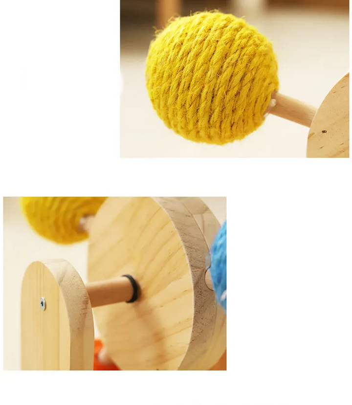 Cat Ferris Wheel scratcher toy; promotes claw care, exercise & mental stimulation for cats.