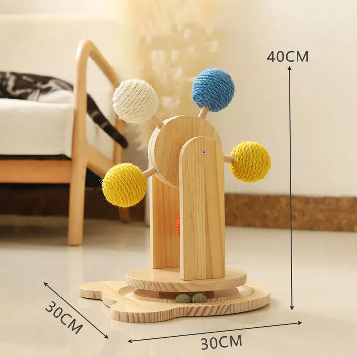 Rotating interactive cat toy Ferris Wheel for active play, daily exercise & healthy claw maintenance.