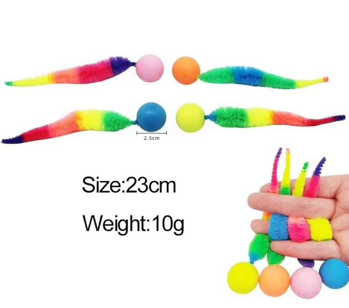 Cat playtime essential: interactive plush toy with a captivating wiggle tail & attached ball.