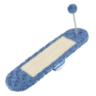 Happy Claws interactive cat toy combining a rocking base, durable scratcher, and a fun feather toy for active play.
