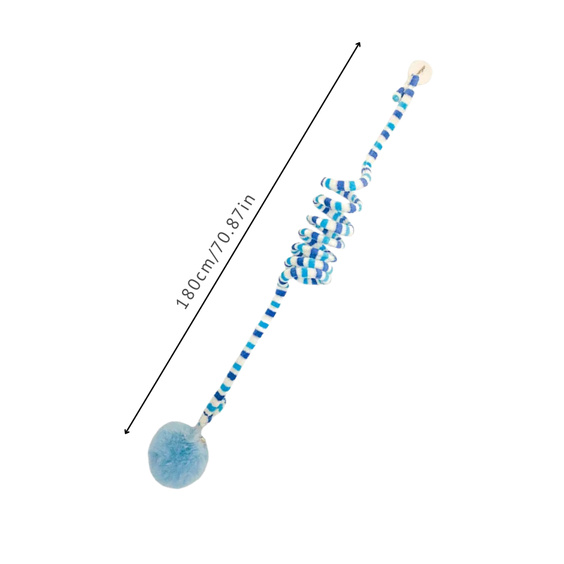 Feline fun with Cat's BounceWhisk: an interactive spiral hanging cat toy promoting active play & enrichment.