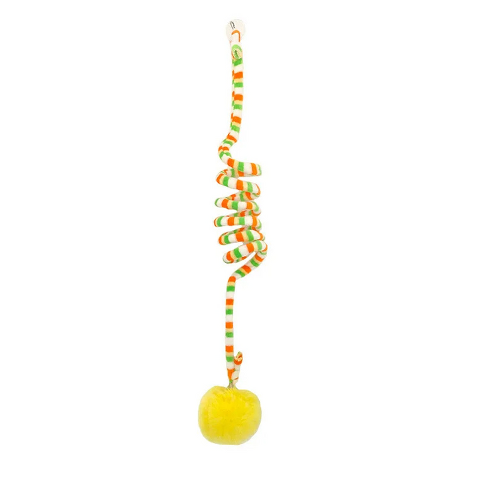 Cat's BounceWhisk interactive hanging spiral toy for cats provides enrichment, active play, and keeps felines entertained.