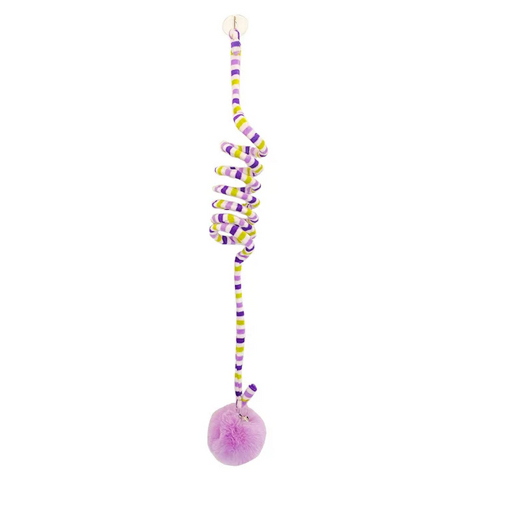 Durable Cat's BounceWhisk spiral hanging cat toy for active play. Promotes enrichment & long-lasting interactive feline fun.